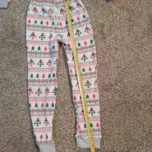 Kids Size 6 Christmas Tree Pijamas Sleepwear Nordstrom Red Green White Gray - Picture 5 of 7
